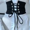 Black Elastic Cummerbunds PU Leather Waist Corset Elegant Wide Belt  Girl