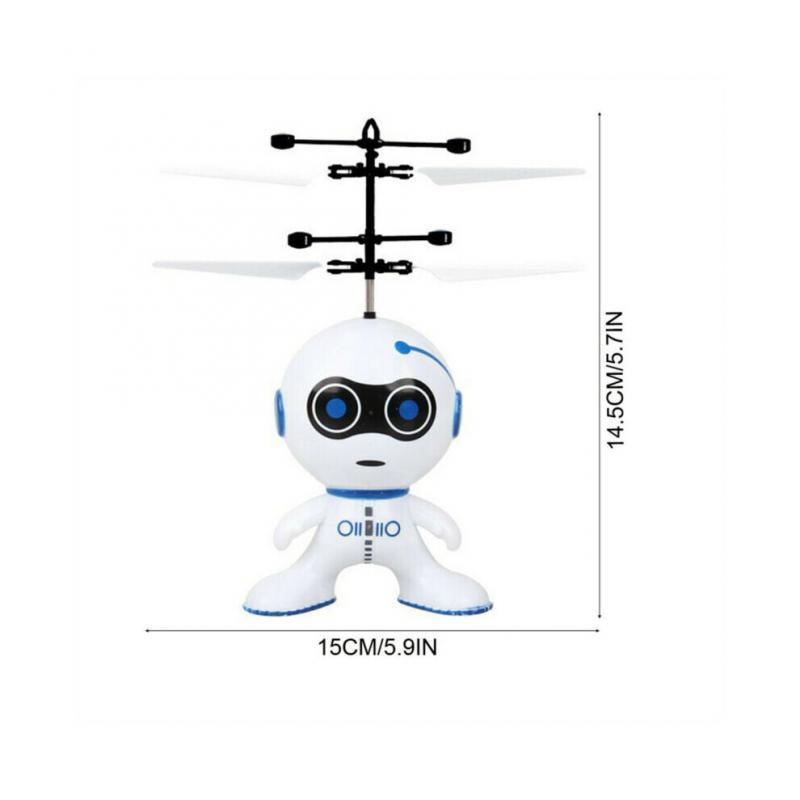 Mini Induction Flying Robot 2CH Gyro Helicopter Drone Kids Christmas Gift Toy