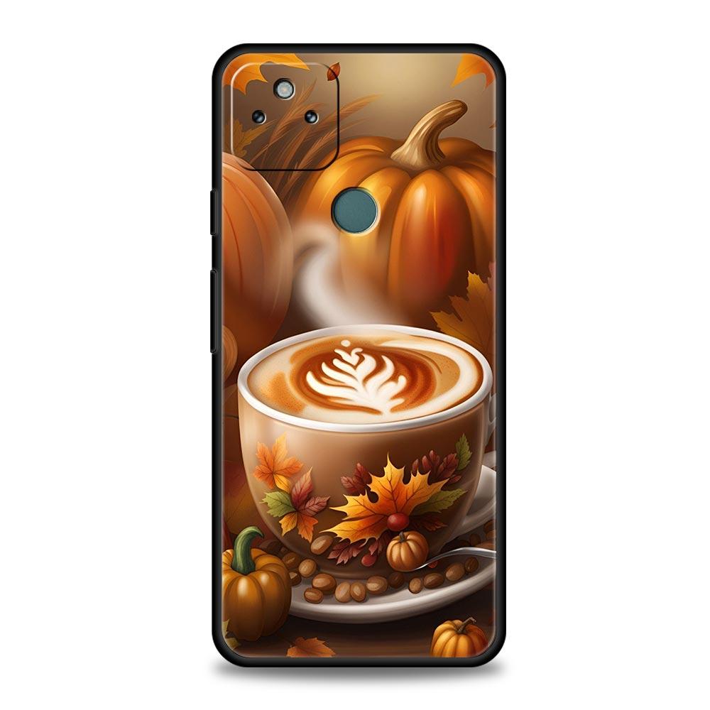 Чехол для телефона 'Тыква Осенние Листья Кофе' для Google Pixel 10 9 8 7 6 9A 8A 7A 6A Pro Ударопрочный Мягкий ТПУ 9 Pro XL Чехол Сумка