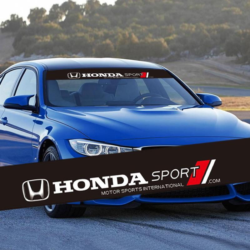 rlbn5 Car Front Rear Windshield Decal Sticker Decoration Accessories For Honda Civic Fit Accord City Vezel CR-V S660 Odyssey HR-V