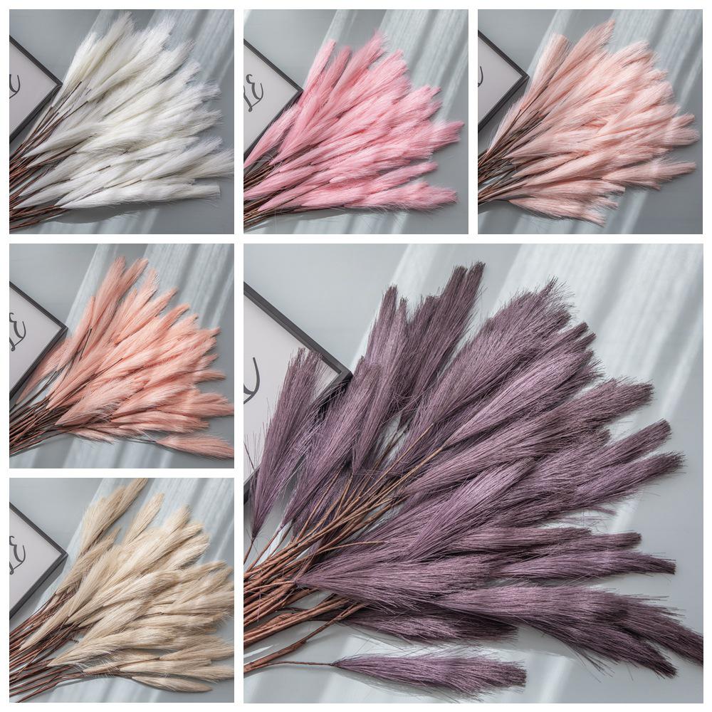 Reed Pampas Grass Artificial Flowers - Wedding Decorations, Green Plants, Simulation Flowers MW85502.