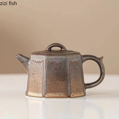 Керамический чайник с ржавой глазурью, одинарный чайник, чайная посуда для кунг-фу, антикварный чайник, инструменты для приготовления чая, инструменты для чайного искусства, ситечко для чая, домашние чайники