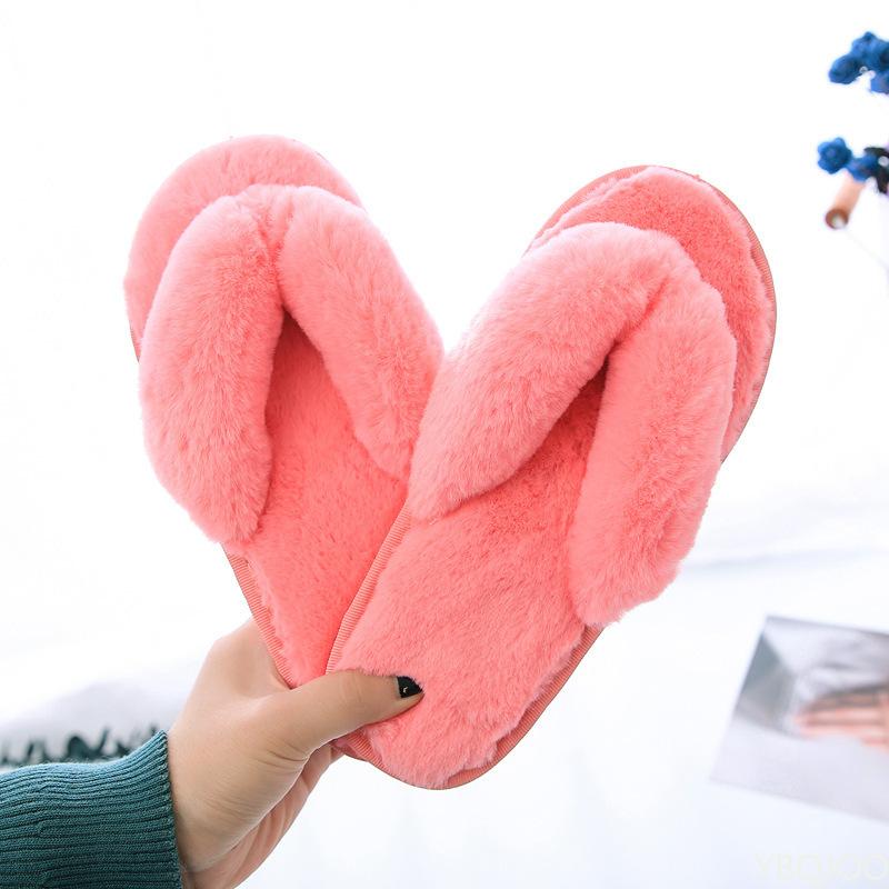 Slides Women 2024 Winter Female Flip Flop Fashion Plus Size Soft Furry Slippers Women Non Slip Indoor Floor Slides Zapatos Mujer