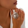Jewelry, Irregular Hollow Wound Imitation Pearl Ring, Wind Niche Alloy Open Ring