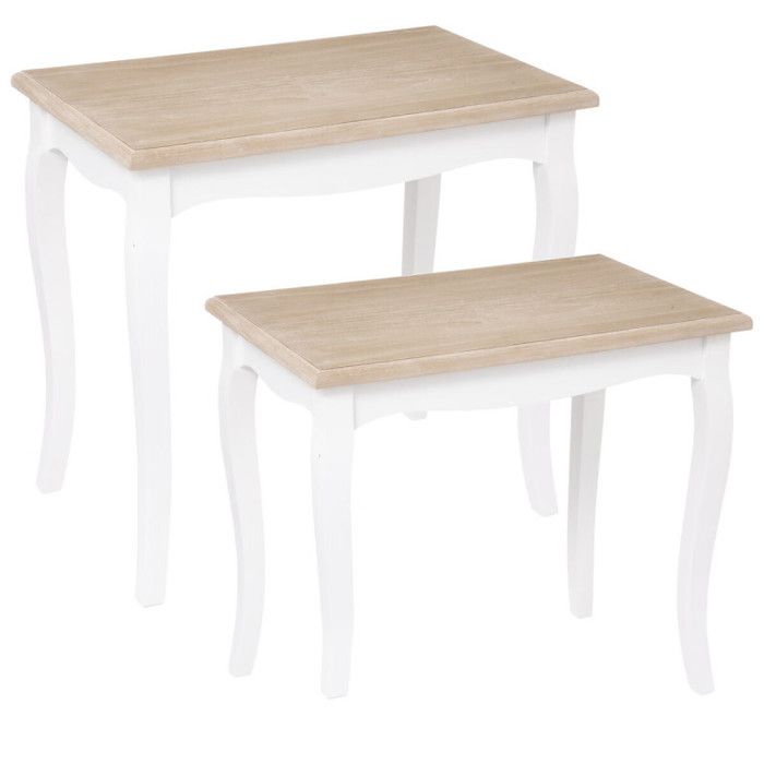 Set of 2 "Chrysta" Atmosphera Nesting Tables - White