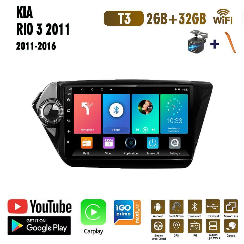 9-дюймовый Android Carplay для Kia RIO 3 2011-2016, автомобильный радиоприемник, мультимедийный видеоплеер, GPS-навигация, WIFI, 2 + 32 ГБ
