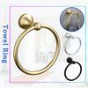 Towel Ring for Bathroom Kitchen Lavatory Wall Mounted Space Aluminum Matte Black Gold Sliver Round Bath Towel Holder Ring Shelf