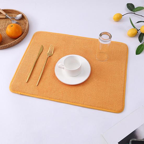 Microfiber Drying Mat Super Absorbent Quick-Dry Dish Drying Pad for Kitchen Countertop Heat Resistant Dining Table Mat for Pots Pans Cups