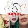 Fake Lip Ear Nose Cartilage Septum Ring Hoop Stud Bead No Piercing 10 Pcs