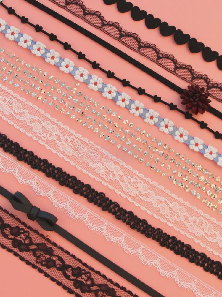 Чёрное кружевное колье «Фея»: Ожерелье в японском и корейском стиле