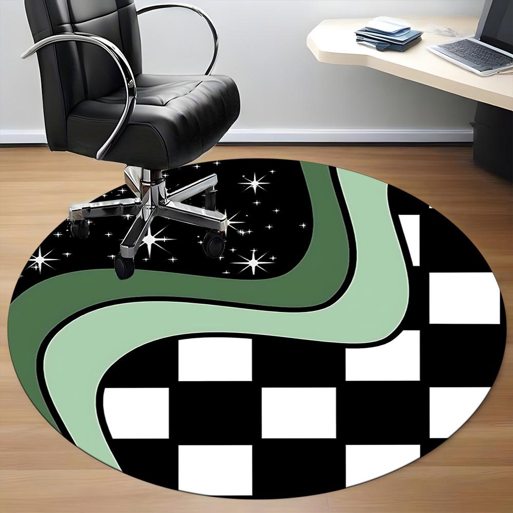 1pc Galaxy Waves Office Round Area Rug, Mat Suitable For Office, Under Office Chairs Bedroom Living Room Home Decor, Room Deco