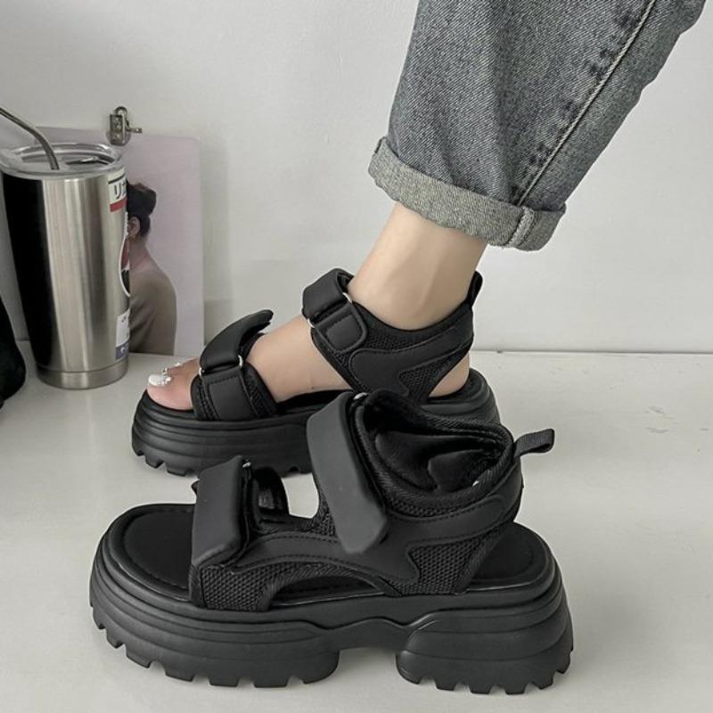 Fashion 2024 Summer Women Sandals Casual Shoes Thick-Soled Hook-loop Sandalias Open Toe Beach Shoes for Women New Zapatos Mujer J687