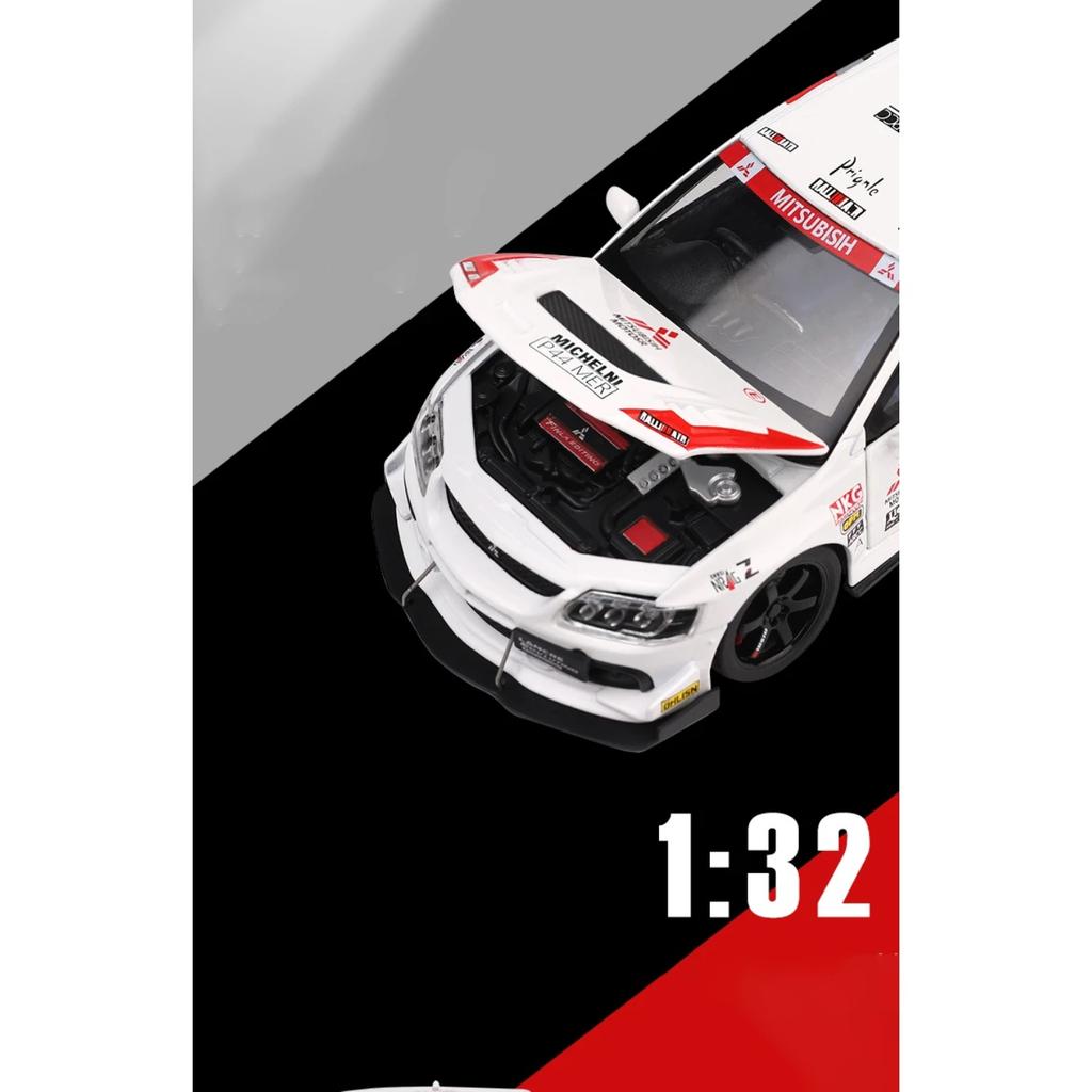 1/32 Mitsubishi Lancer Evolution EVO WRC Сплав Литой Модель Игрушечной Машинки Звук и Свет Детская Игрушка Коллекционные Предметы Подарок на День Рождения