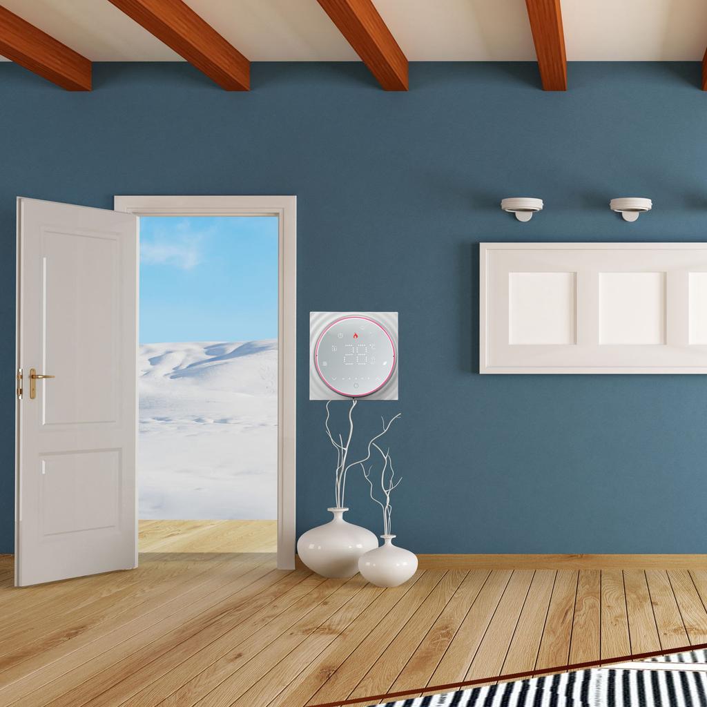 Wireless Thermostat LED Screen High Temperature Control Accuracy Programmable Smart Thermostat for Home Electric Heating AC 95 to 240V