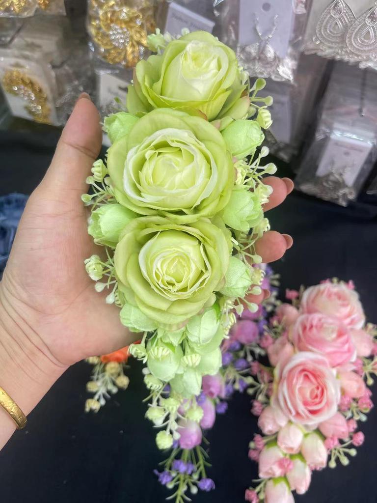 Юньнаньский этнический гребень для волос с головным украшением - Ручная работа, головной убор для тайского танца и аксессуар для выступления в фотостудии