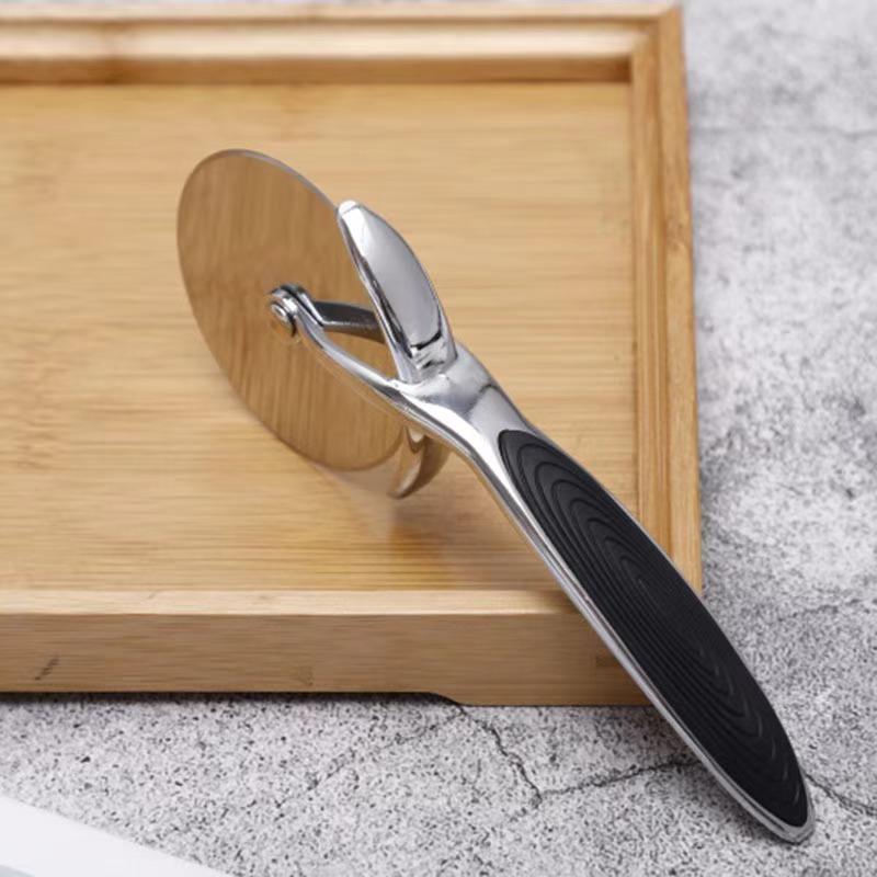 Premium Pizza Peeler Zinc Alloy Smooth Sliding Pizza Cutter Wheel Pizza Slicer With Metal Handle