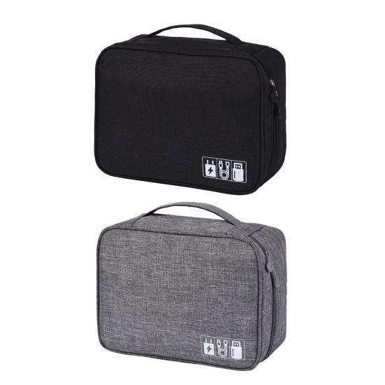 Сумка для хранения кабелей Органайзер для наушников и зарядных устройств Большая вместимость Застежка-молния Водонепроницаемый