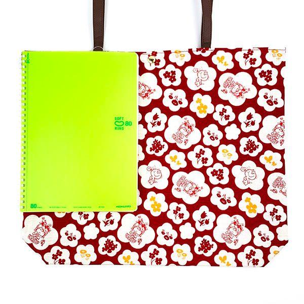 Mizumori Ado Japanese Pattern Series Hand Tote Bag Red Tote Bag Outing Ado-chan