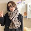 Winter Scarf 2025 New Plaid Scarf Women's Fringed Imitation Cashmere Plaid Scarf Warm Scarf Shawl