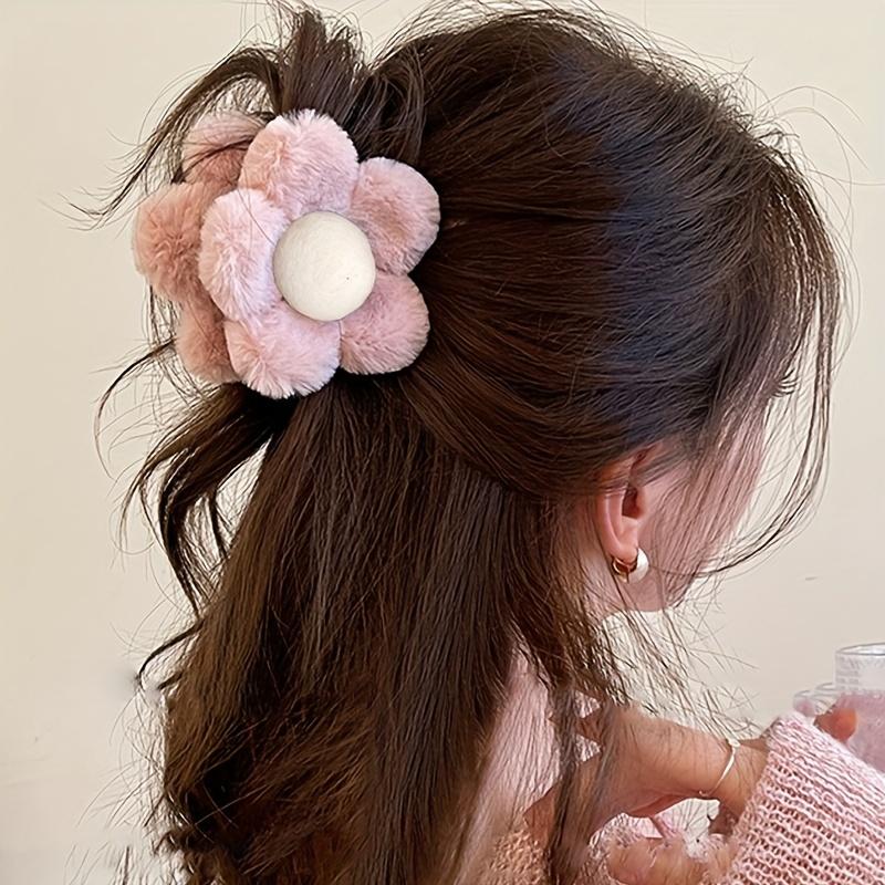 1 шт. Плюшевый цветок заколка-краб для волос Осенне-зимнее очарование Заколка для волос Милые милые аксессуары для волос