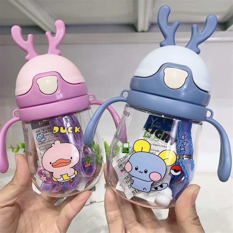 Cartoon Style Children's Drinking Cup With Straw Leak-proof And Durable Ideal For Home And Outdoor Use 370ml)