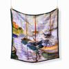 Famous Oil Painting Twill 100% Silk Scarf Fashion Bandana Women Scarf Wraps 53cm Square Scarves Hijab Head Scarf Neckerchief