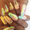 Manicure Aurora Color Glass Paper Aurora Nail Art Sticker Broken Glass Paper Film DIY Nail Art