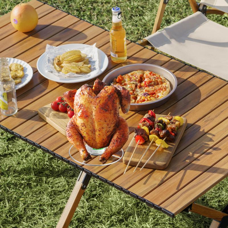 Решетка для жарки курицы с антипригарным покрытием из пищевой нержавеющей стали, вертикальный держатель для курицы, сковороды для барбекю, кухонные аксессуары