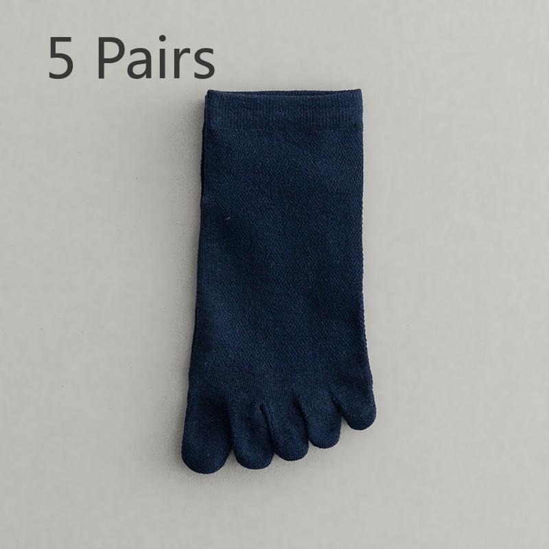 5 Pairs of Men's Summer Thin Breathable Mesh Antibacterial Sweat Absorption Deodorant Socks