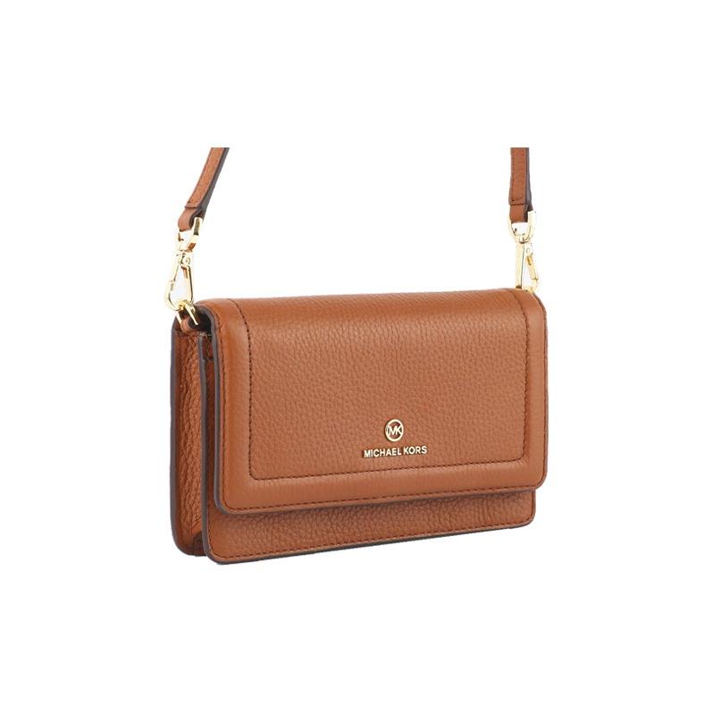 Michael Kors Jet Set Charm Однотонная Сумка-кроссбоди через плечо с клапаном из кожи с логотипом-буквой для ежедневного ношения Маленькая Женская Сумка Коричневая 32S1GT9C5L-230