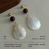 Simple literary style natural fritillary water drop earrings light luxury gentle fashion high sense earrings commuter earrings