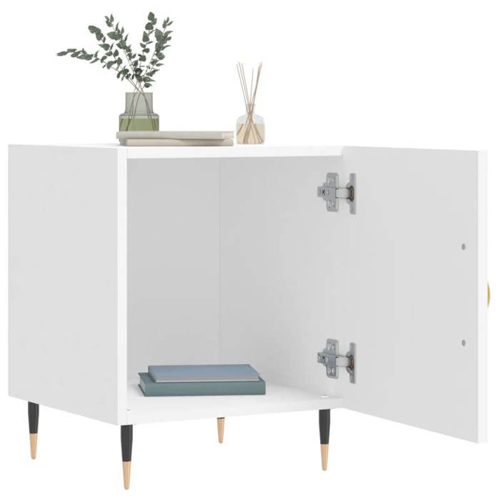 Maison Exclusive - Tables de chevet 2 pcs blanc 40x40x50 cm bois d’ingénierie