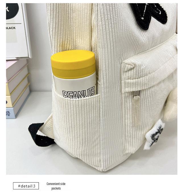 Star Women's Corduroy Backpack - Large Capacity, College Style for Junior & High School Students