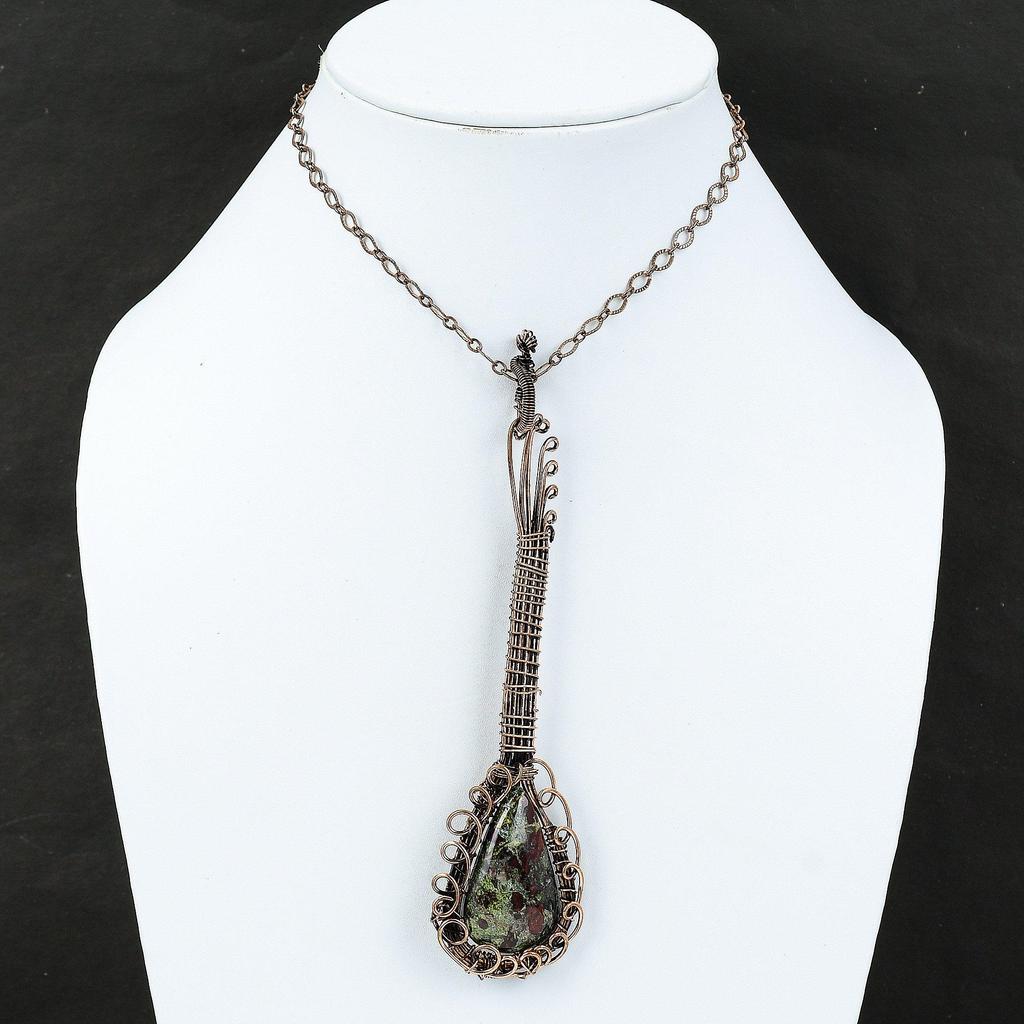 Дракон Кровавый Камень Подвеска из Драгоценного Камня Медная Проволока Кулон Гитара Подвеска Антикварные Ювелирные Изделия Ручной Работы Медные Ювелирные Изделия Для Подарка Исцеляющий Камень