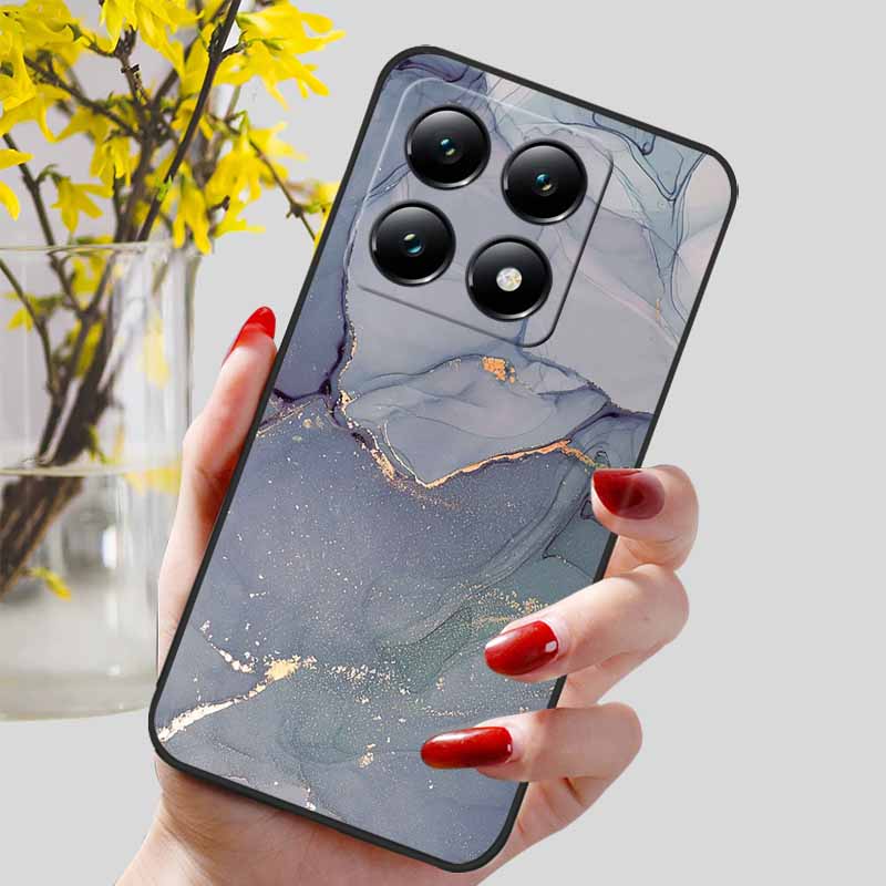 Для Xiaomi 14T / 14T Pro Чехол Модный Черный ТПУ Мраморный Расписной Чехол для Xiaomi 14T Pro Ударопрочный Корпус Capa Силиконовый Мешок 6.67''