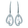 [L5033] - Silver Earrings 'Love' Silver White (rhodium-plated) - 40x12 Mm