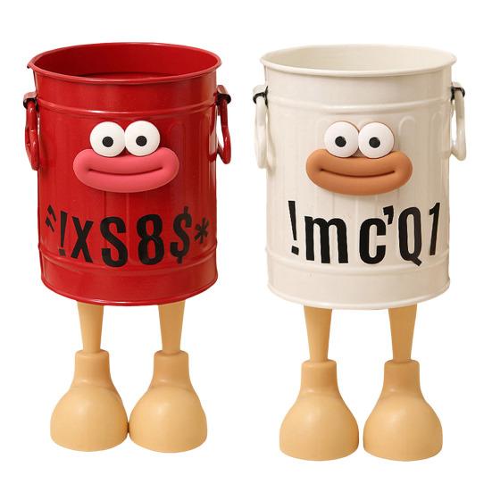 Cartoon Pen Holder Desktop Pen Organizer for Office Desk Storage Cute Pencil Marker Holder Simple Retro Storage Bucket