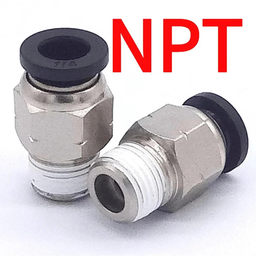 1/8"-1/2" NPT Наружная/Внутренняя 1/8- 5/8" Дюйм Трубка Наружный Диаметр Угольник Пневматический Быстроразъемное Соединение Быстросъемное Соединение