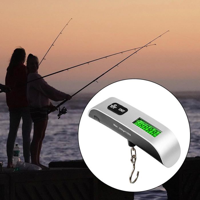 Весы для багажа - Не указано - Цифровые - Грузоподъемность 50 кг - ЖК-дисплей - Портативные и легкие