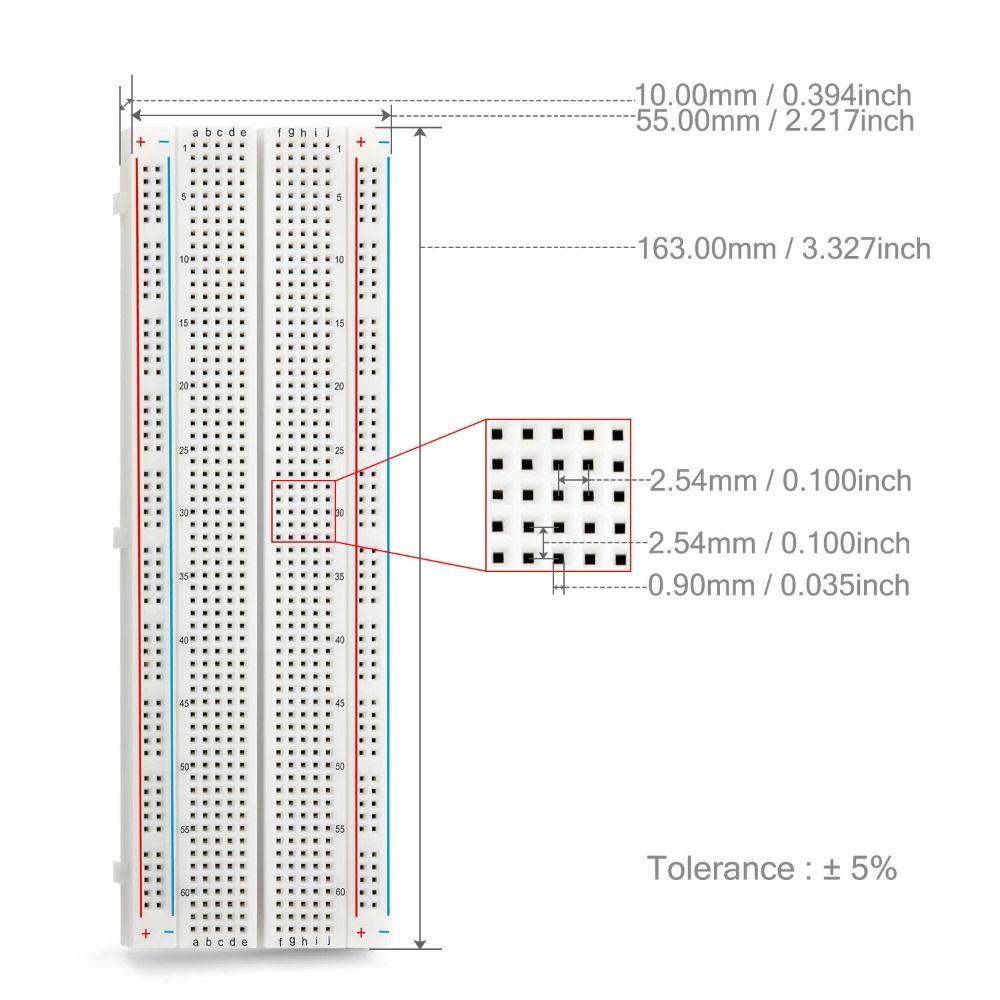 Red & Blue Wires MB-102 Breadboard Experimental Connection Board  Circuit TestingDIY Electronics