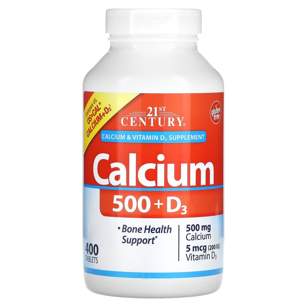21st Century Sentry Calcium 500mg + D3 5mcg (200IU) 400 Tablets
