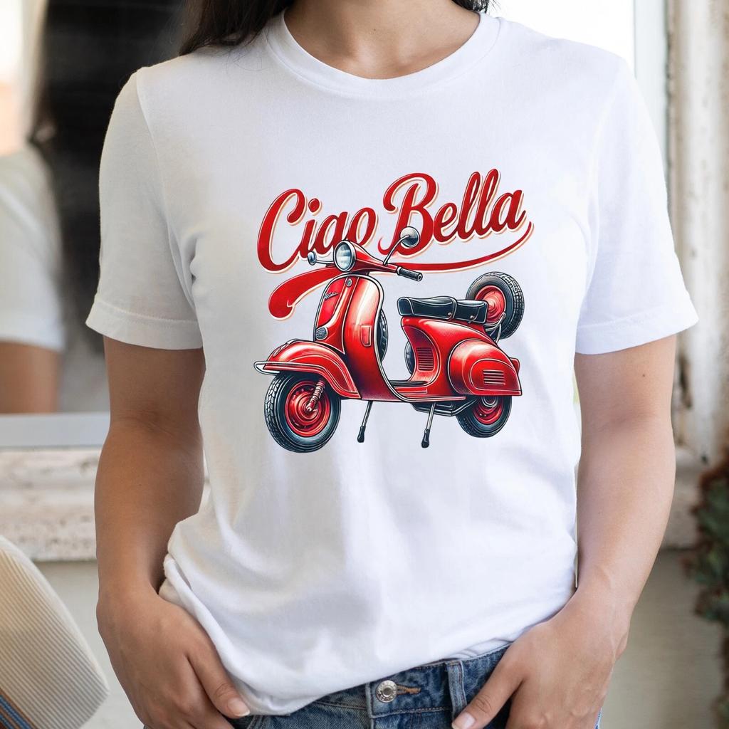 Футболка Ciao Bella, Футболка в итальянском стиле, Итальянская рубашка, Сувенир-подарок на поездку в Италию