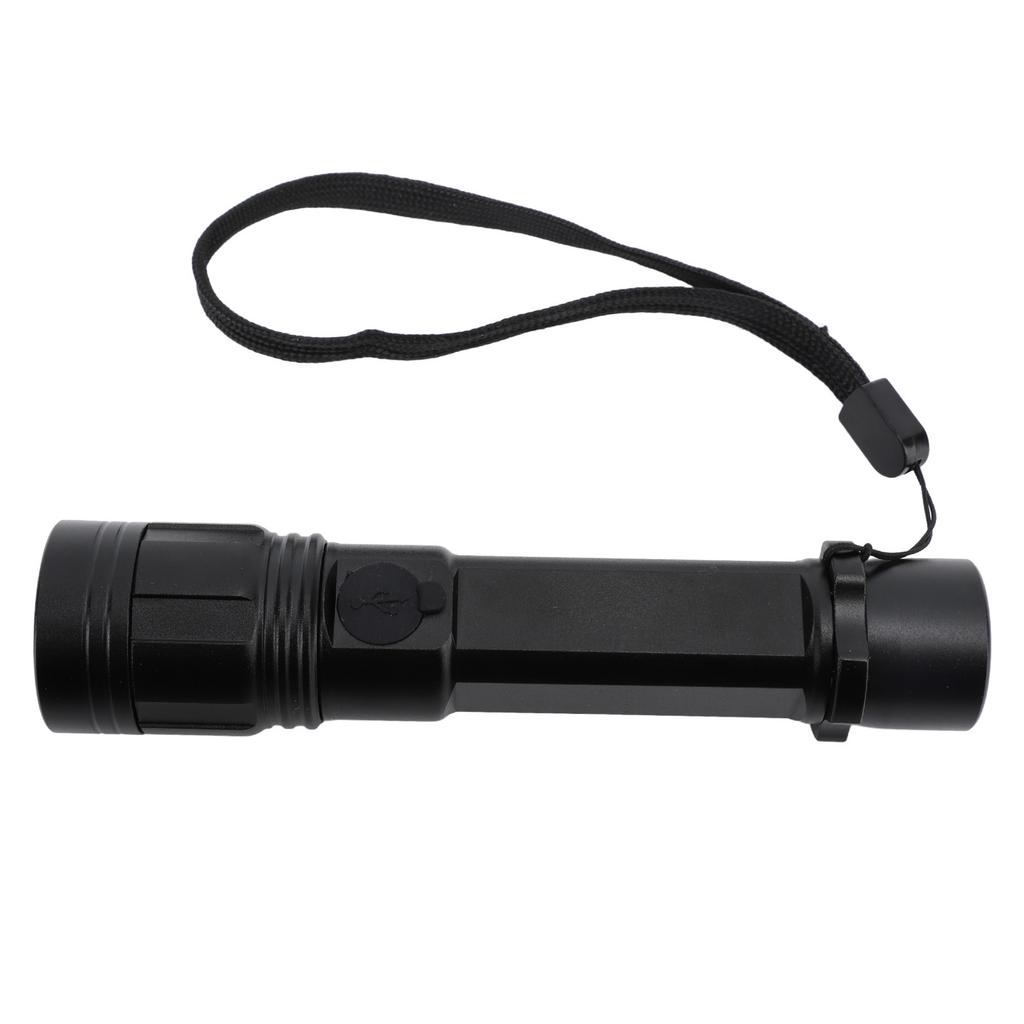 LED Flashlight Zoomable 3 Light Modes USB Or Solar Charge Compass Design Bright Flashlight for Outdoor Adventure Camping