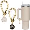 White/Black Letter Charm for Cup Initial Name Handle Charm Water Cup Handle Chain Keychain