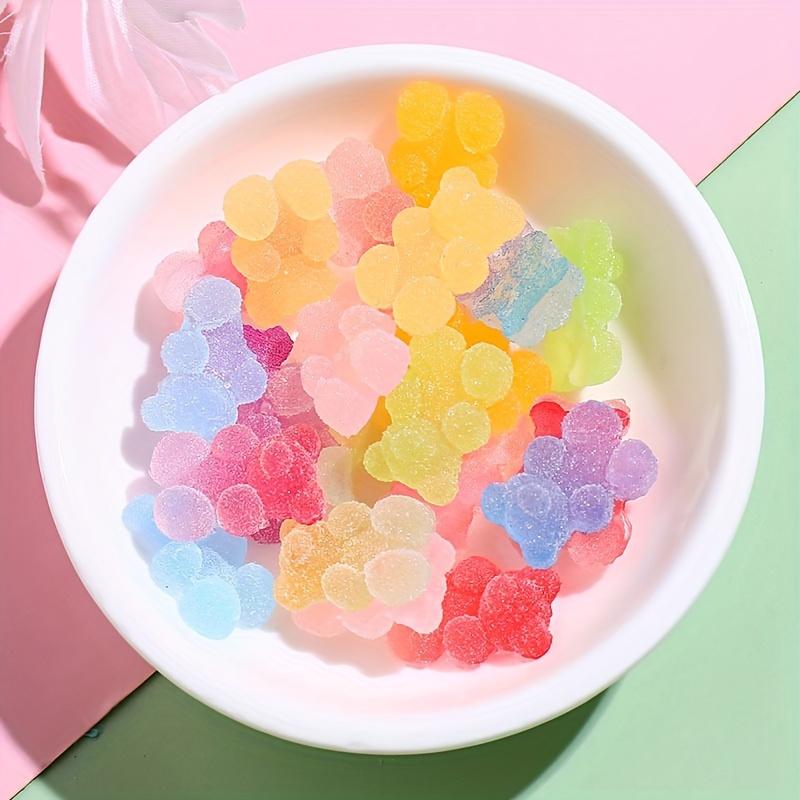 10/50 Candy Bear Flat Resin Pendants for Nail Art and Jewelry Making