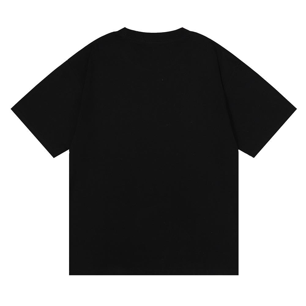 Cross-border European and American trendy brand RHUDE art abstract design printed short-sleeved t-shirt for men and women couples high street loose