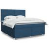 Maison Exclusive - Sommier À Lattes De Lit Avec Matelas Bleu 180x200 Cm Tissu