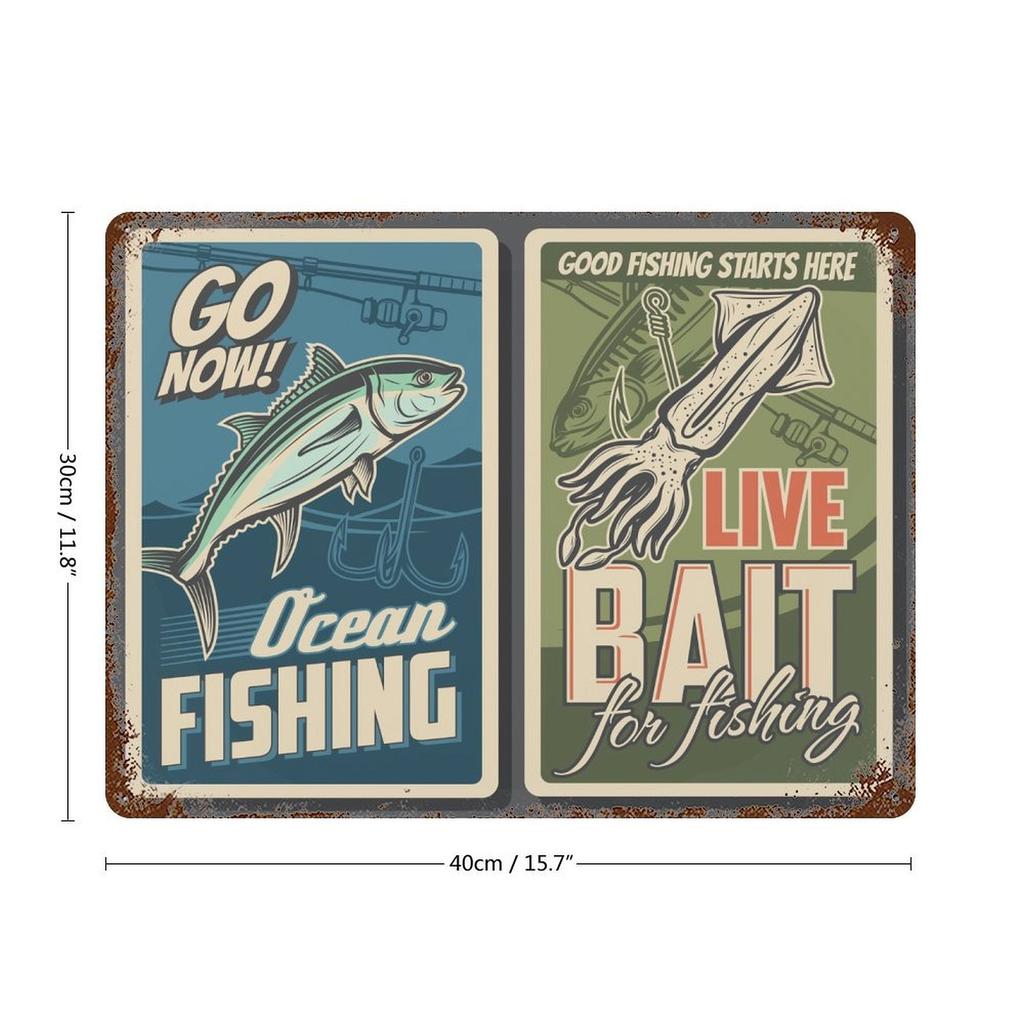 1-Pack rust-finish wall signboard, 20×30cm and 30×40cm, vintage metal decoration for café, garage or family room