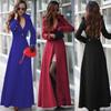 Autumn and Winter New One-button Women's Woolen Coat Extended Coat Slim Trench Coat