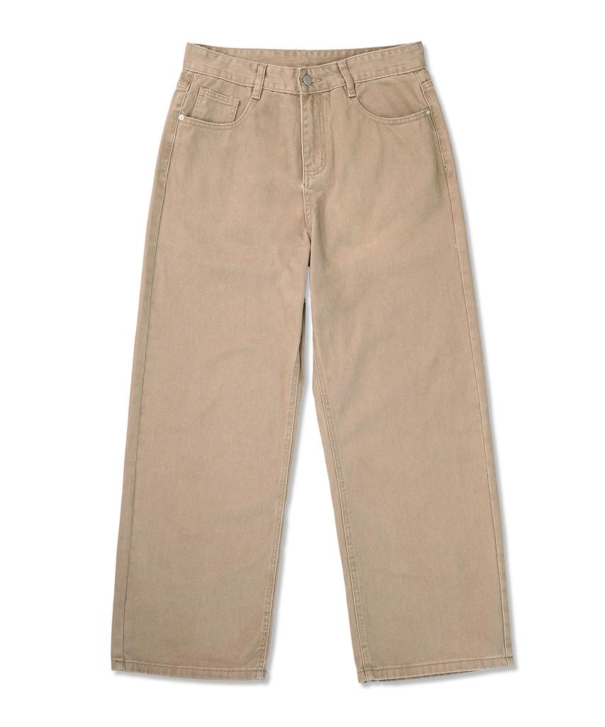 UNDEROFF Daily Basic Wide Cotton Pants Beige